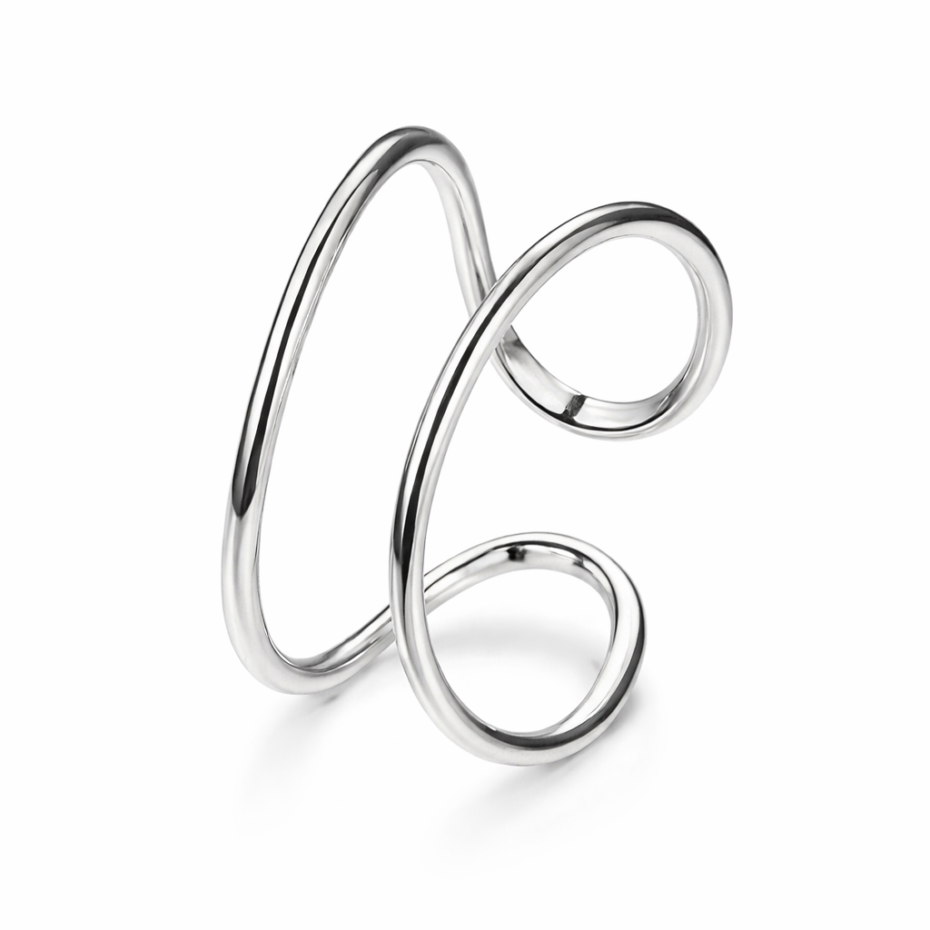 Verstelbare dubbele ring, 925 sterling zilver