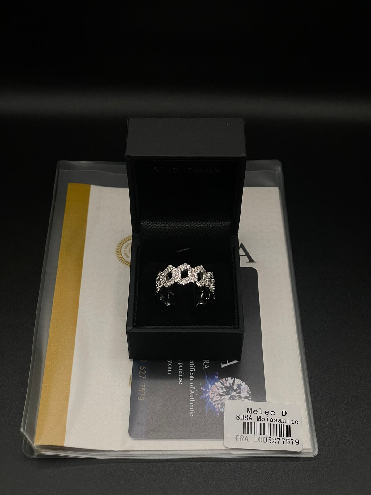 VVS1 verstelbare ring met 0,5 ct moissanite, 925 sterling zilver