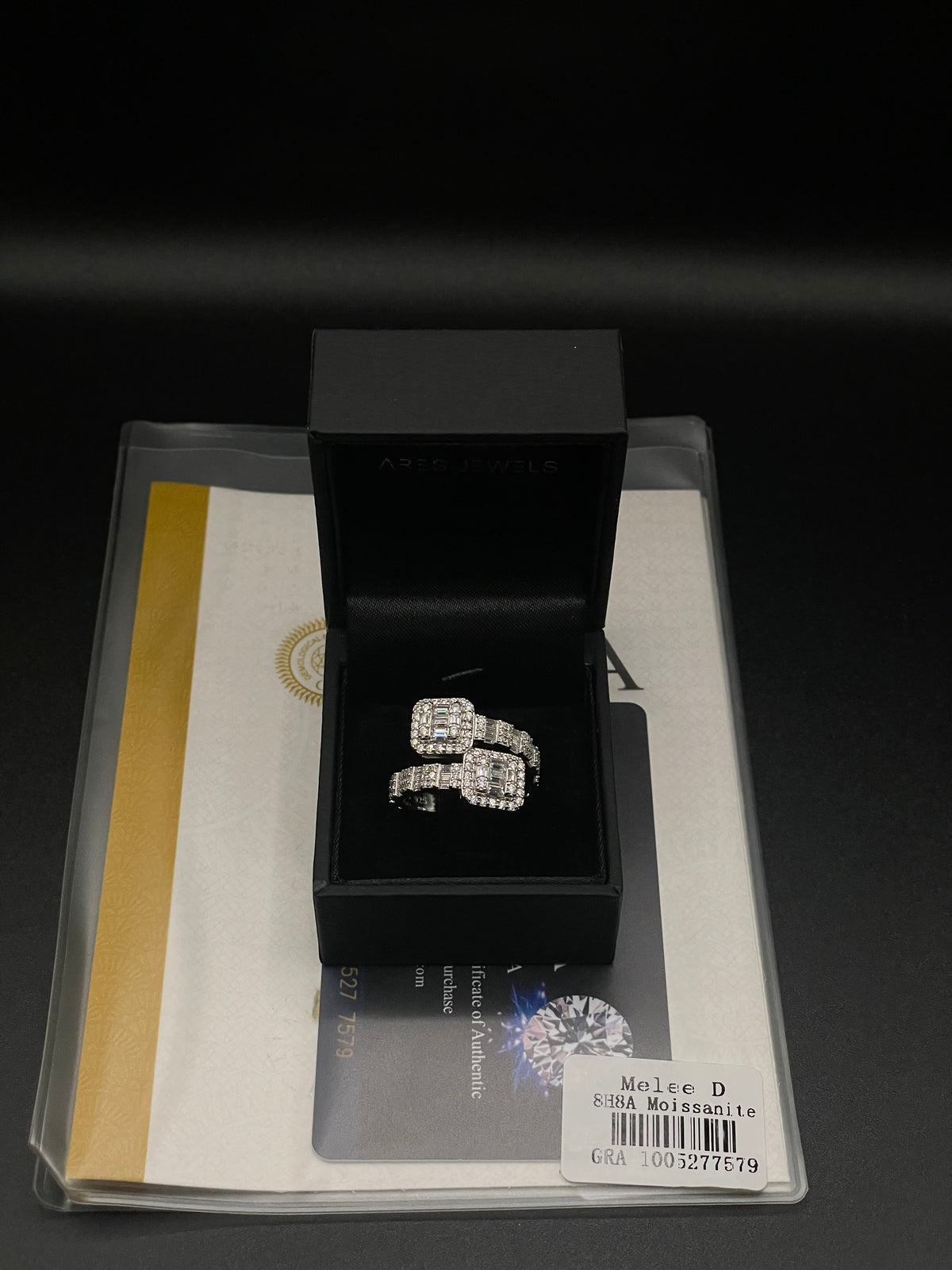VVS1 verstelbare ring met 0,5 ct moissanite, 925 sterling zilver