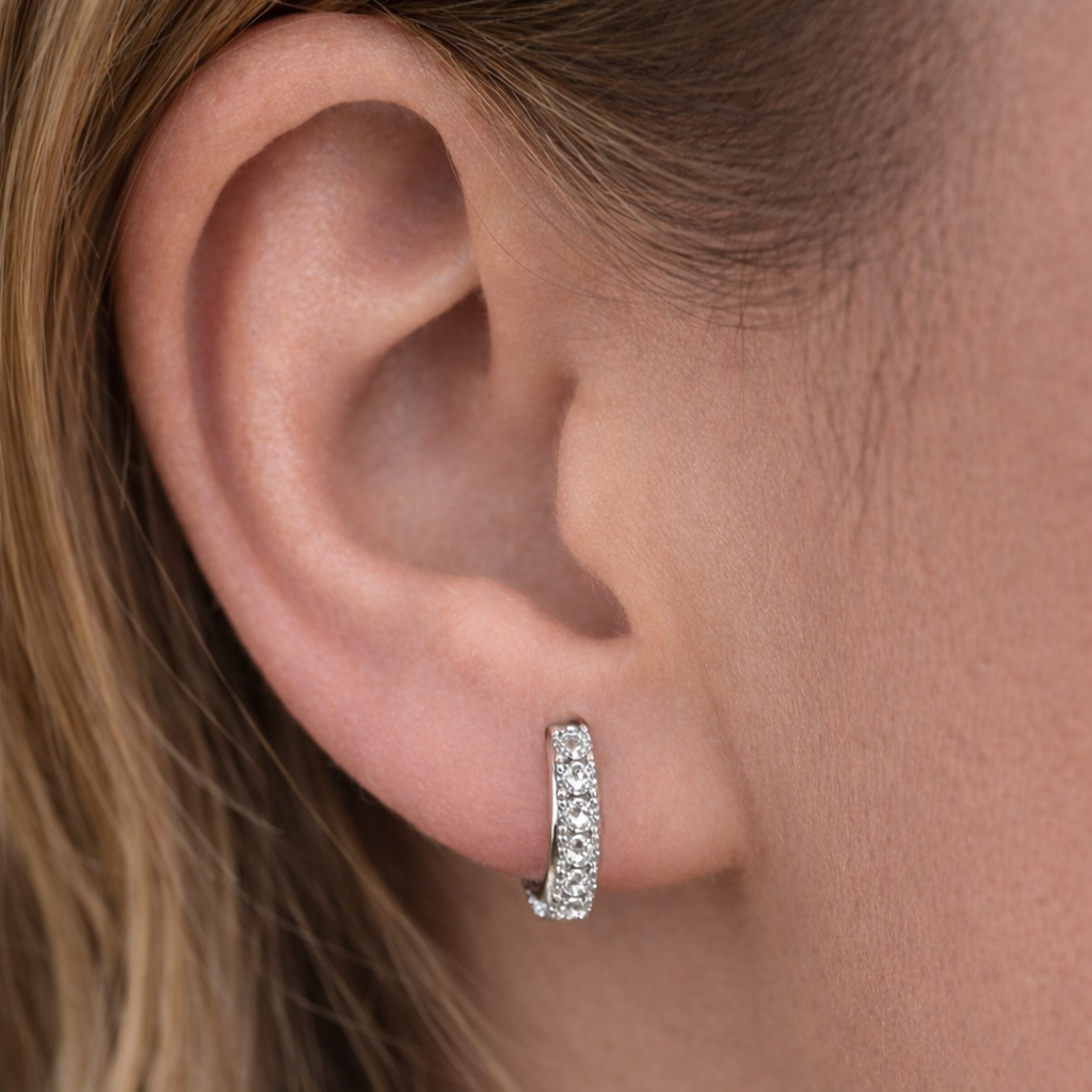 Pandora oorringen met zirkonia en diamanten, 925 sterling zilver