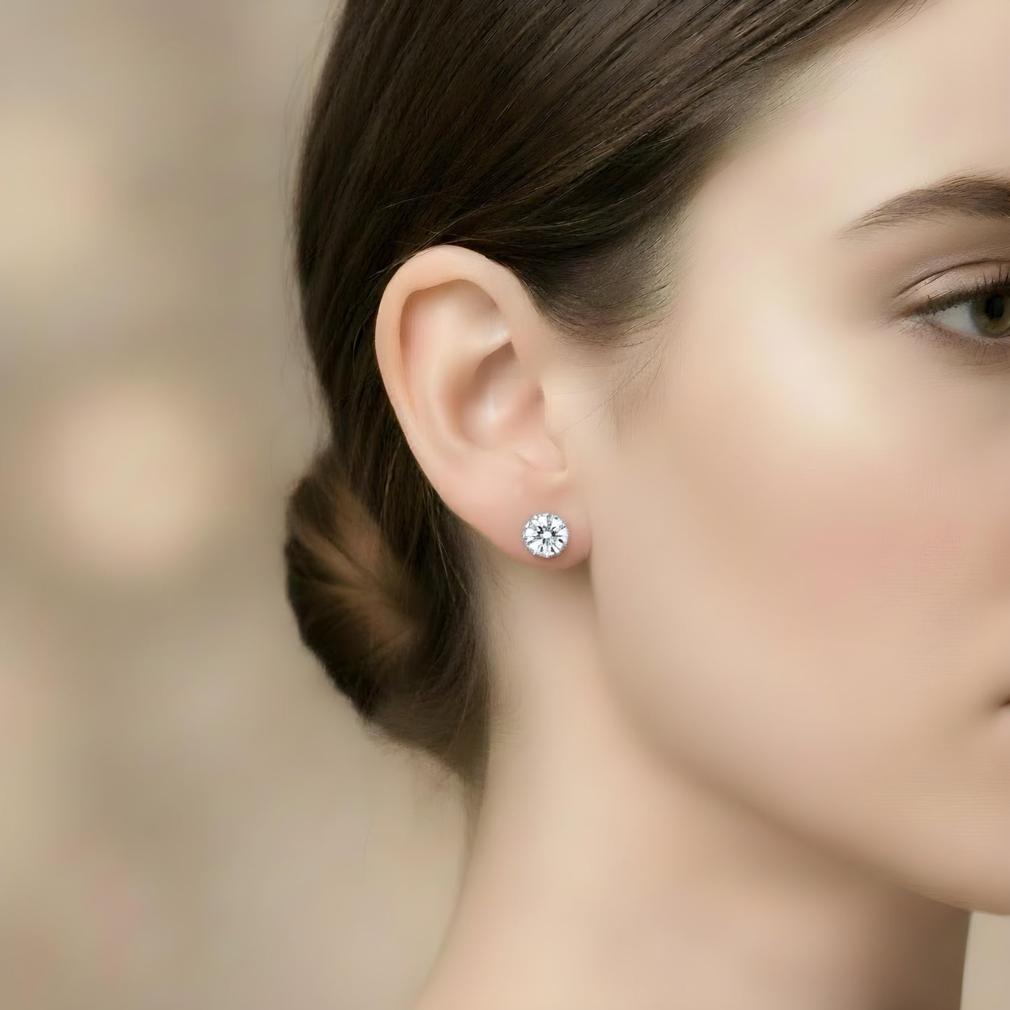 Eenvoudige oorknopjes met 3 mm CZ-diamant, 925 sterling zilver