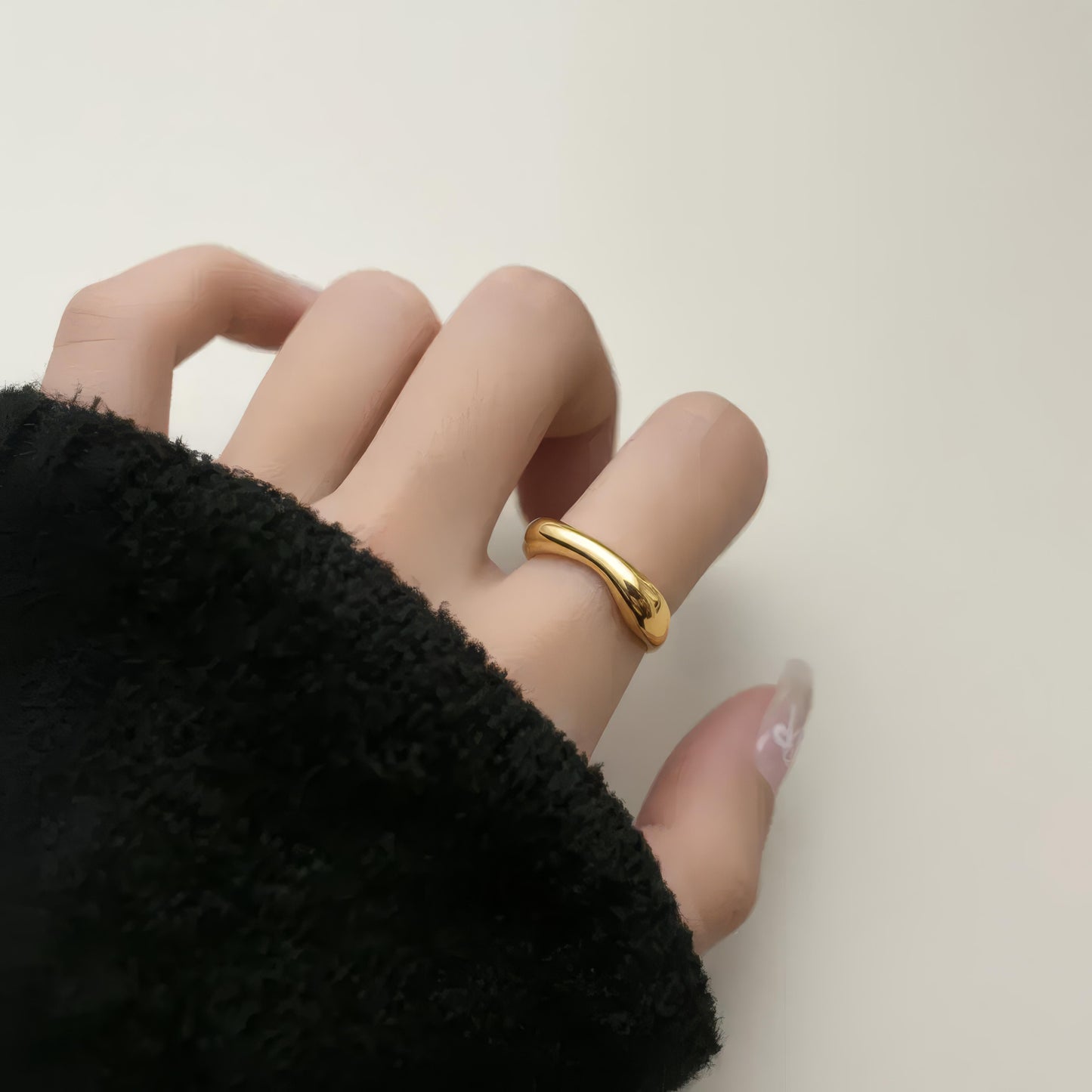 Vergulde Vayu-ring, 925 sterling zilver