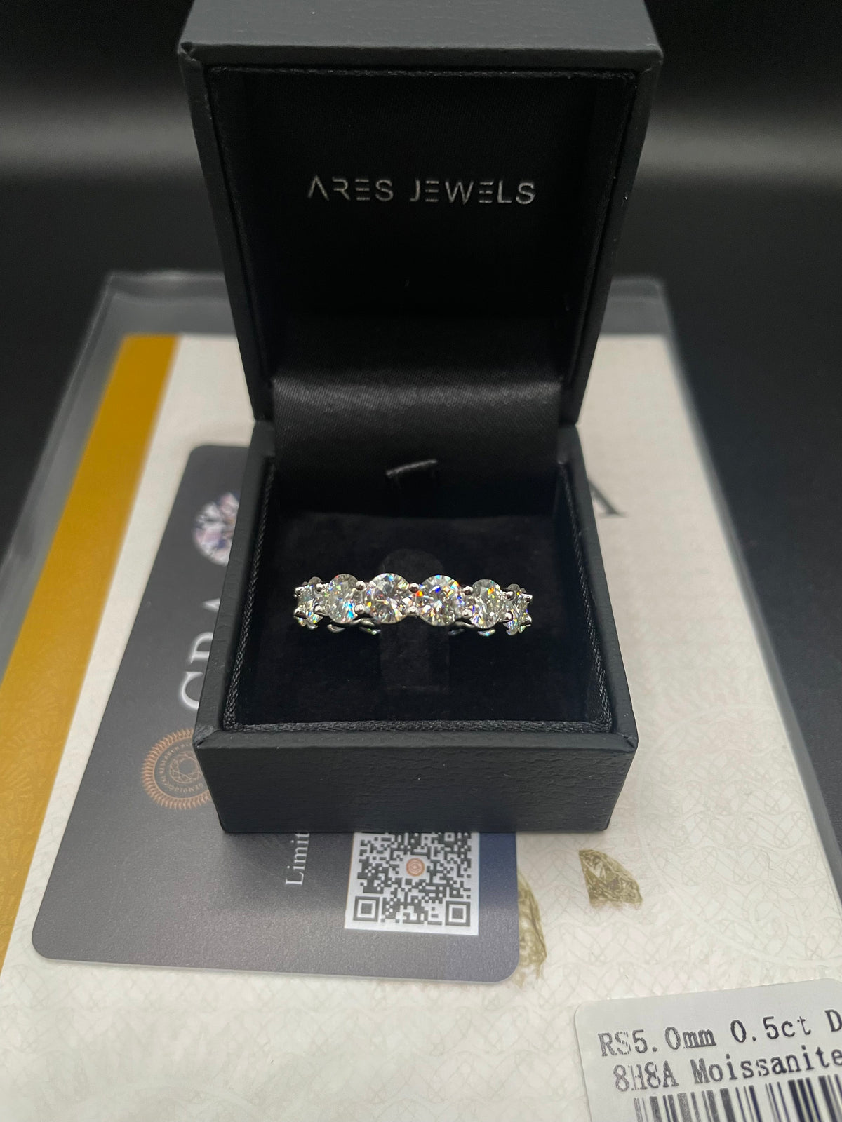 VVS1 verstelbare ring met 0,5 ct moissanite, 925 sterling zilver