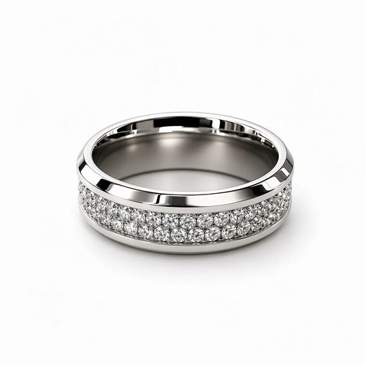 VVS1 The Apollo Moissaniet-ring – Pavé-ring met dubbele rij 