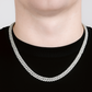 8 mm Moissanite Cubaanse schakelketting, 925 sterling zilver