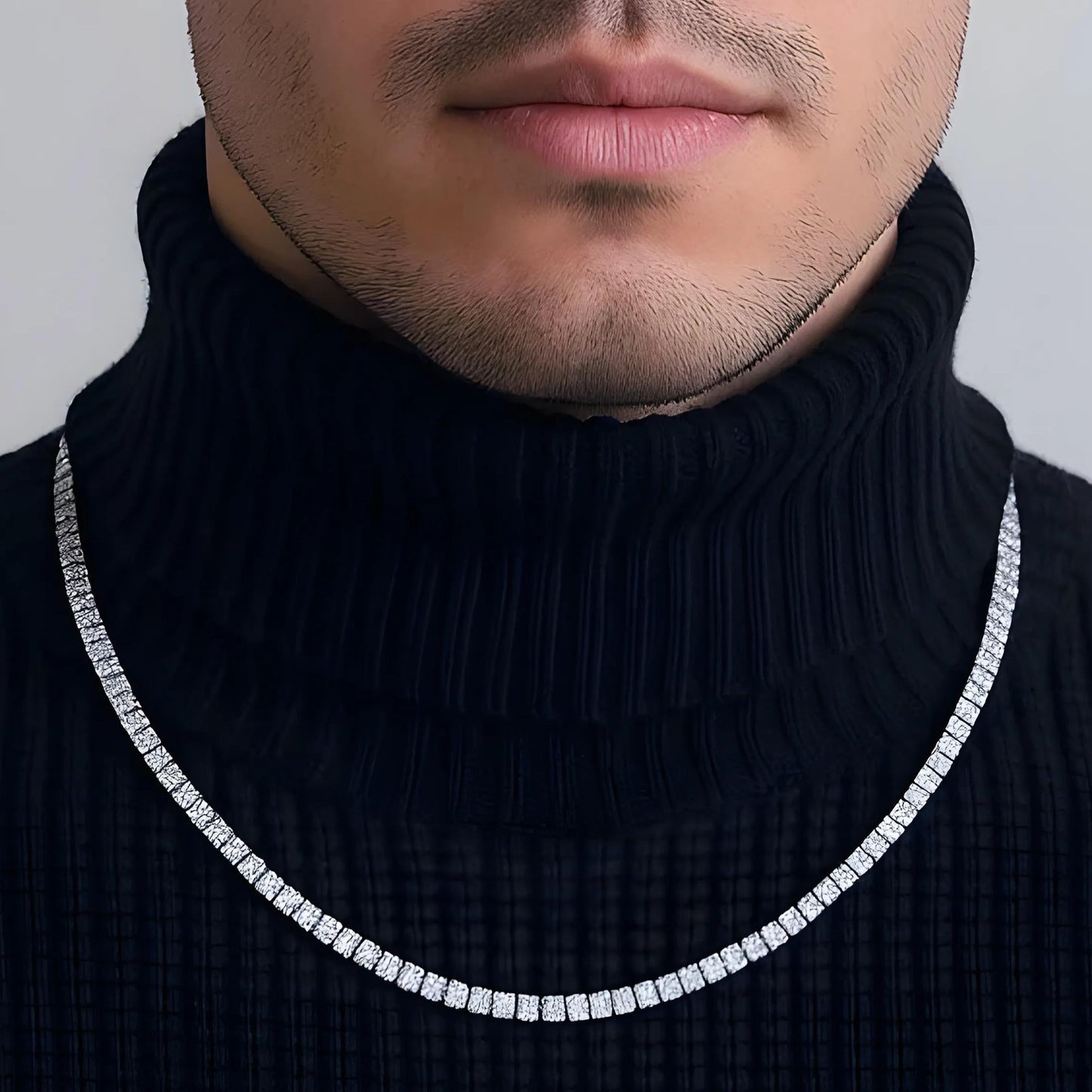 3 mm Moissanite tennisketting, 925 sterling zilver