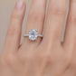 Ovale ring met kubische zirkonia, 925 sterling zilver