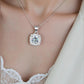 Trouwstijl hanger met 1 karaat moissanite diamant, 925 sterling zilver