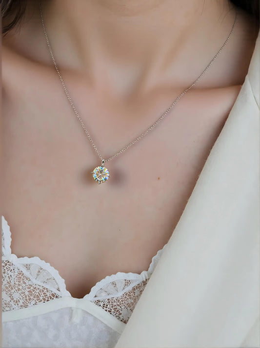 Hanger met één 1ct moissanite diamant, 925 sterling zilver