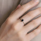 Ring met zwarte zirkonia, 925 sterling zilver