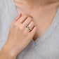 Ring in bloemvorm met kubische zirkonia, 925 sterling zilver