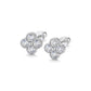 Oorstekers met klavertje vier en zirkonia, gemaakt van 925 sterling zilver.