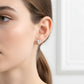 Hartvormige oorknopjes met zirkonia en diamanten, 925 sterling zilver