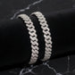 8 mm Moissanite Cubaanse schakelarmband, 925 sterling zilver