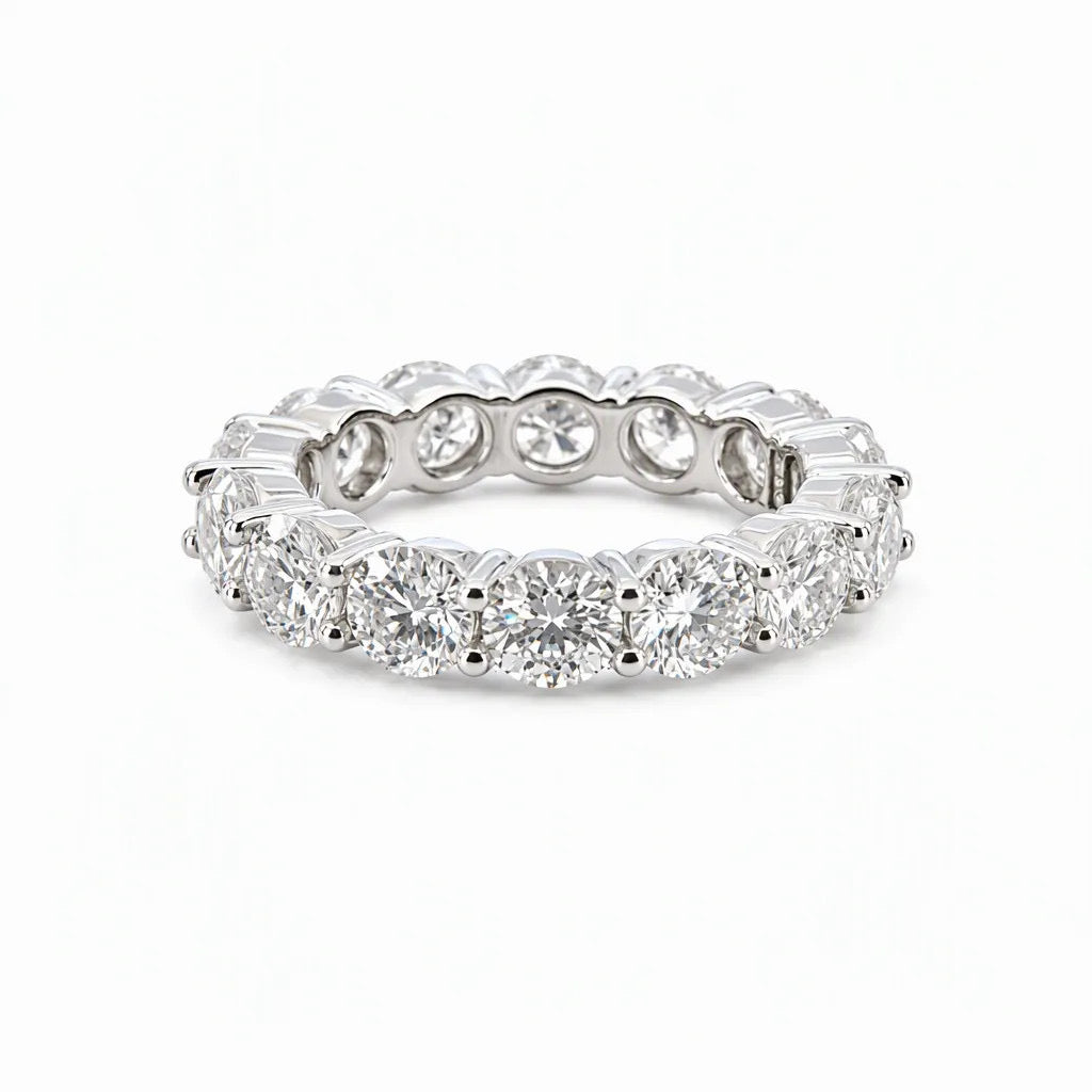 VVS1 verstelbare ring met 0,5 ct moissanite, 925 sterling zilver