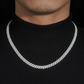 6 mm Moissanite Cubaanse schakelketting, 925 sterling zilver