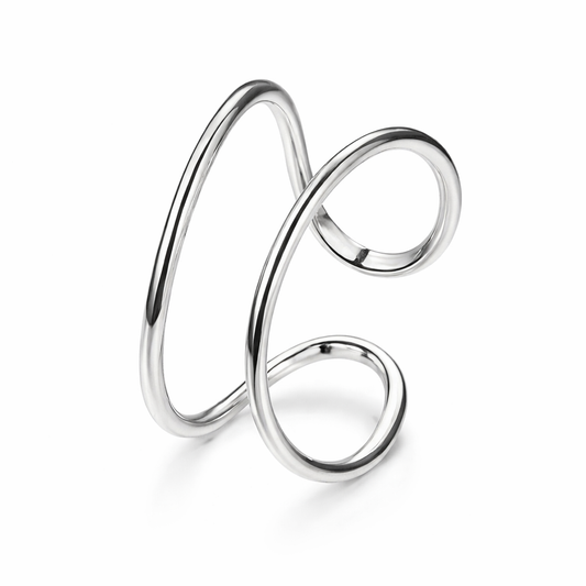 Verstelbare dubbele ring, 925 sterling zilver