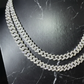 8 mm Moissanite Cubaanse schakelketting, 925 sterling zilver