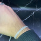 6 mm Moissanite Cubaanse schakelarmband, 925 sterling zilver