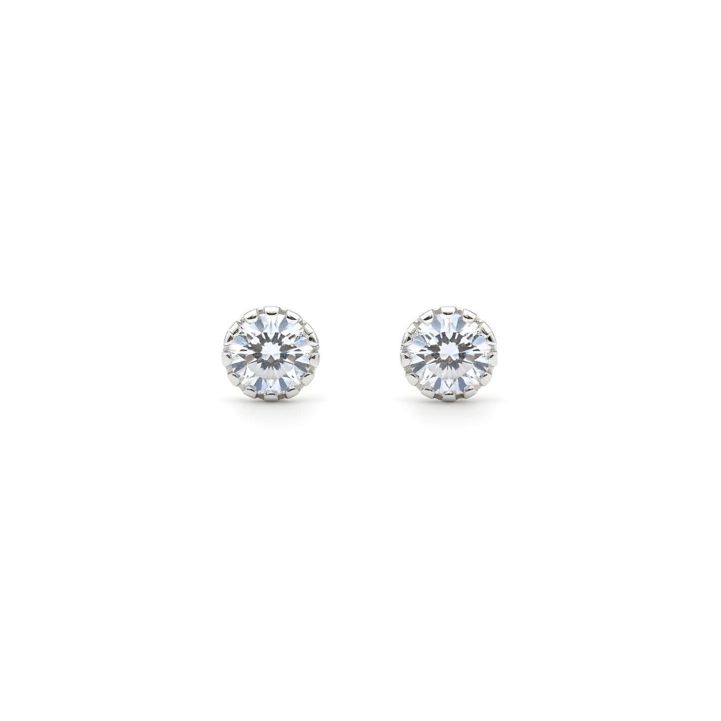 Eenvoudige oorknopjes met 3 mm CZ-diamant, 925 sterling zilver
