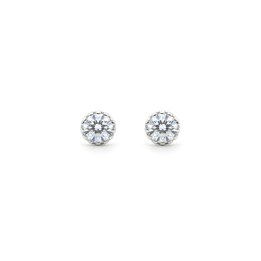 Eenvoudige oorknopjes met 3 mm CZ-diamant, 925 sterling zilver