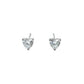 Hartvormige oorknopjes met zirkonia en diamanten, 925 sterling zilver