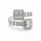VVS1 verstelbare ring met 0,5 ct moissanite, 925 sterling zilver