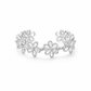 Verstelbare ring met glinsterende bloemenketting, 925 sterling zilver