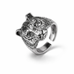 Vintage ring met tijgerkop, 925 sterling zilver