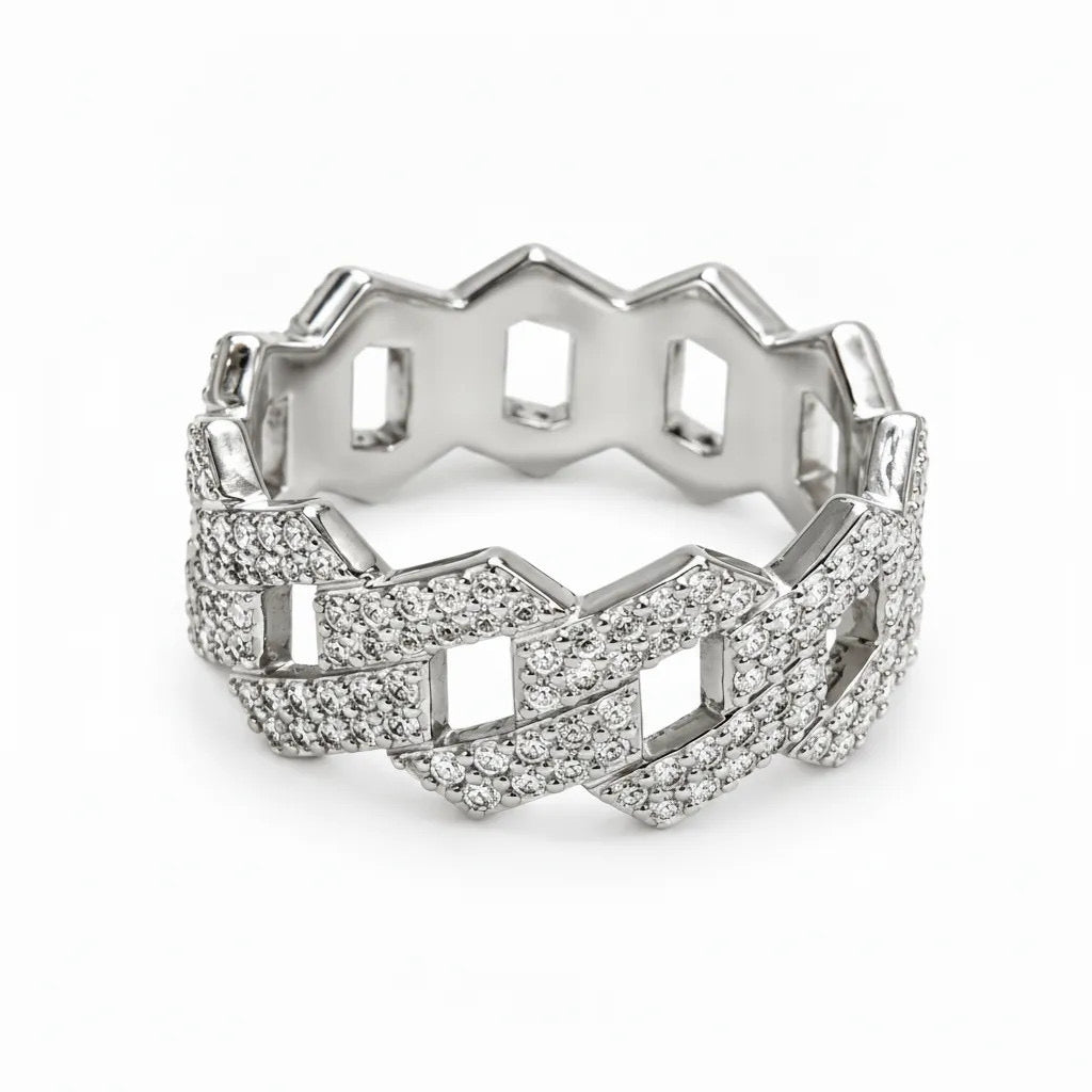 VVS1 verstelbare ring met 0,5 ct moissanite, 925 sterling zilver