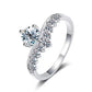 VVS1 verstelbare ring met 0,5 ct moissanite, 925 sterling zilver