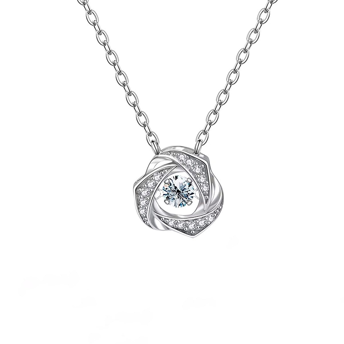 Hartvormige hanger met 1 karaat moissanite diamant, 925 sterling zilver