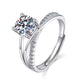 VVS1 Verfijnde verstelbare ring met 1 karaat moissanite, 925 sterling zilver