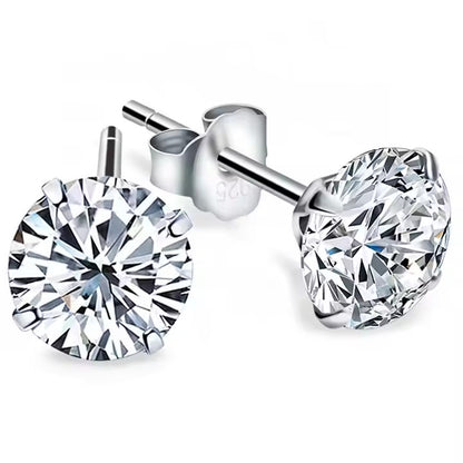 Moissanite oorknopjes, 925 sterling zilver