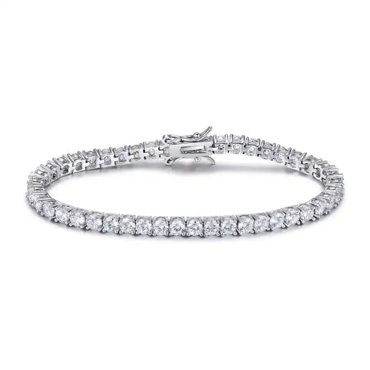 3 mm Moissanite tennisarmband, 925 sterling zilver