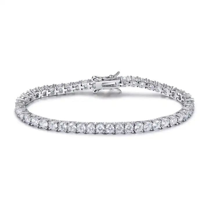 4 mm Moissanite tennisarmband, 925 sterling zilver