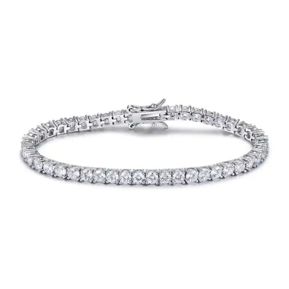 4 mm Moissanite tennisarmband, 925 sterling zilver