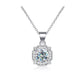 Trouwstijl hanger met 1 karaat moissanite diamant, 925 sterling zilver