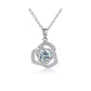 Bloemvormige hanger met 1 karaat moissanite en minidiamantjes, 925 sterling zilver