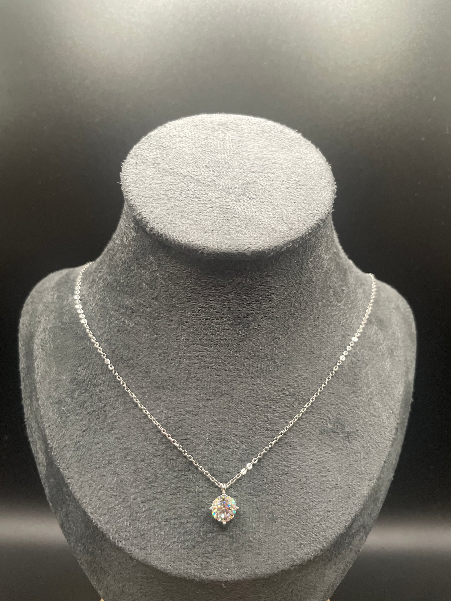 Hanger met één 1ct moissanite diamant, 925 sterling zilver