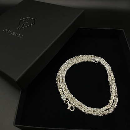 3 mm Franco diamantslijpketting, 925 sterling zilver