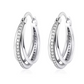 Drievoudige ring met zirkonia en diamanten, 925 sterling zilver