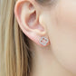 Open klavertje oorbellen met zirkonia en diamant, 925 sterling zilver