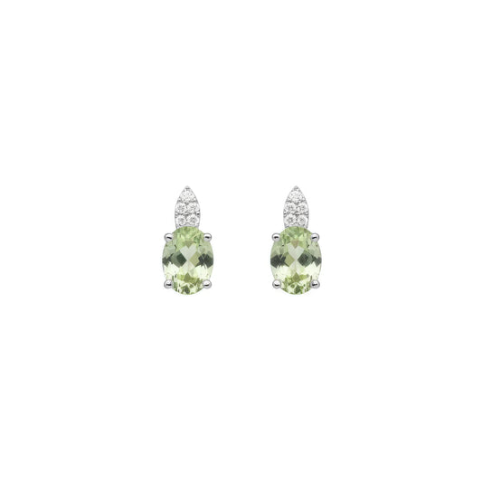 Oorbellen met natuurlijke smaragd, zilver, 925 sterling zilver