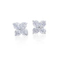 Elegante diamanten bloemoorstekers met zirkonia, 925 sterling zilver.