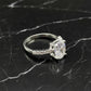 Ovale ring met kubische zirkonia, 925 sterling zilver