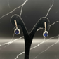 Oorbellen met natuurlijke saffier, zilver, 925 sterling zilver