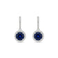 Oorbellen met natuurlijke saffier, zilver, 925 sterling zilver