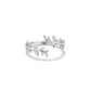 Verstelbare ring met glinsterend bladmotief, 925 sterling zilver