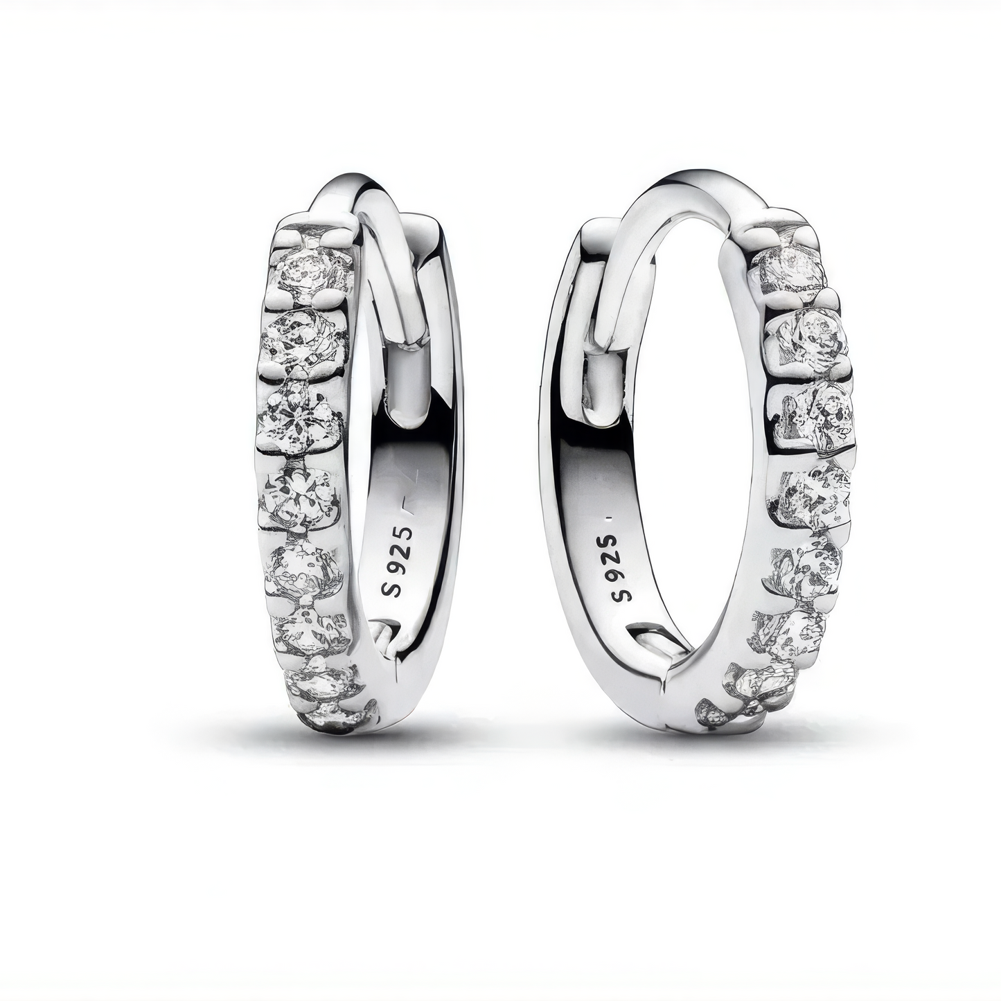 Pandora oorringen met zirkonia en diamanten, 925 sterling zilver